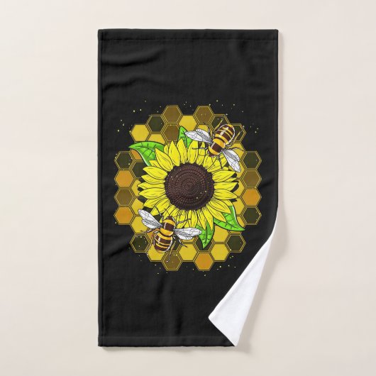 Hippie Sunflower Bees Handtuch (Handtuch)