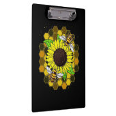 Hippie Sunflower Bees Klemmbrett (Rechts)