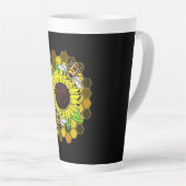 Hippie Sunflower Bees Milchtasse (Rechte Ecke)