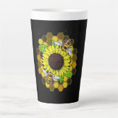 Hippie Sunflower Bees Milchtasse (Vorderseite)