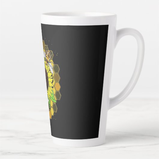 Hippie Sunflower Bees Milchtasse (Rechts)