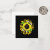 Hippie Sunflower Bees Mitteilungskarte (Vorderseite/Rückseite Beispiel)