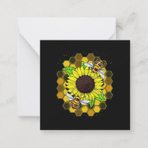 Hippie Sunflower Bees Mitteilungskarte