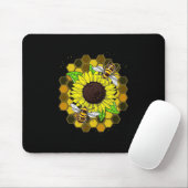 Hippie Sunflower Bees Mousepad (Mit Mouse)