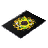 Hippie Sunflower Bees Notizblock (Linke Seite)