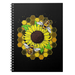Hippie Sunflower Bees Notizblock