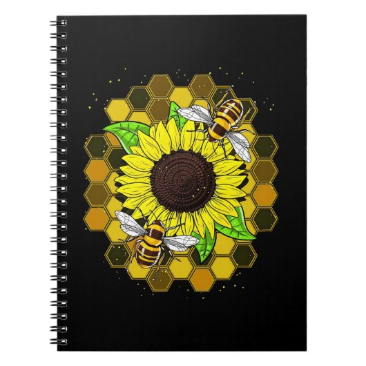 Hippie Sunflower Bees Notizblock (Vorderseite)