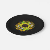Hippie Sunflower Bees Pappteller (Schrägansicht)