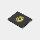 Hippie Sunflower Bees Post-it Klebezettel (angewinkelt)