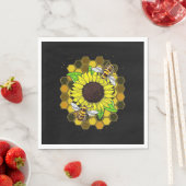 Hippie Sunflower Bees Serviette (Beispiel)
