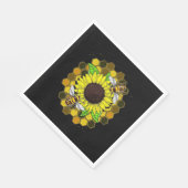 Hippie Sunflower Bees Serviette (Ecke)