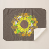 Hippie Sunflower Bees Sherpadecke (Vorderseite (Horizontal))