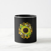 Hippie Sunflower Bees Tasse (Zentrum)