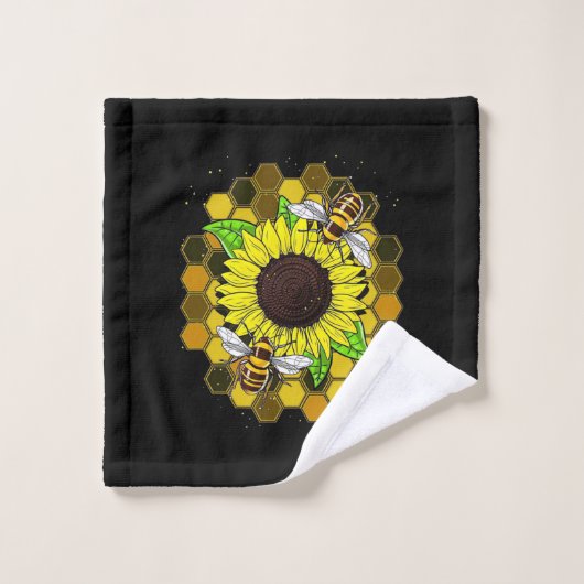 Hippie Sunflower Bees Waschlappen (Waschlappen)