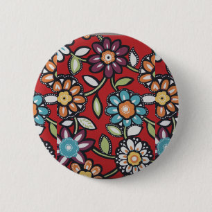 Hippie-Taste des 70er-Blume-Powers Button