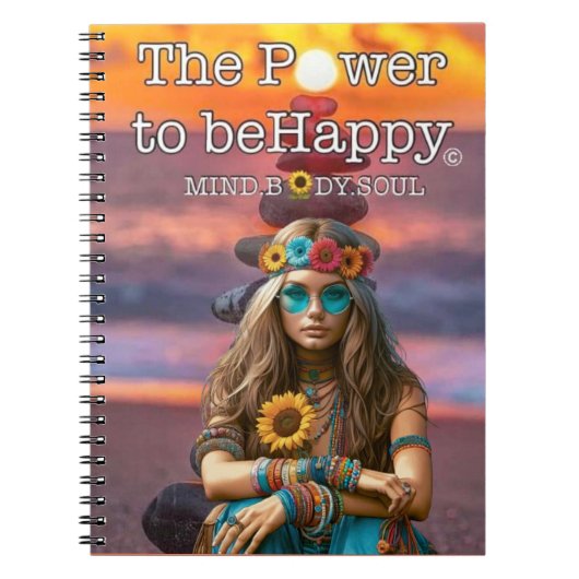 HIPPIE-THEMED NOTEBOOK NOTIZBLOCK (Vorderseite)