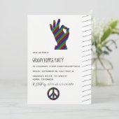Hippie Themed Party Einladung (Stehend Vorderseite)