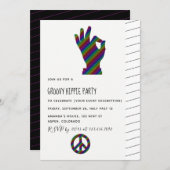 Hippie Themed Party Einladung (Vorne/Hinten)