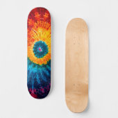 Hippie Tie Dye skateboard to ride in the clouds (Vorderseite)