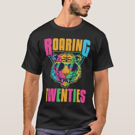 Hippie Tiger Roaring 20s Twenties Animal T-Shirt (Vorderseite)