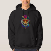Hippie Tiger Tie Dye Animal Peace Sign Psychedelic Hoodie (Vorderseite)