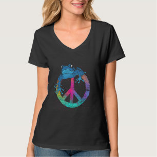 Hippie Toad Amphibien Peace Sign Frog T-Shirt
