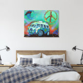 Hippie Trip Wrapped Canvas Leinwanddruck (Insitu (Schlafzimmer))