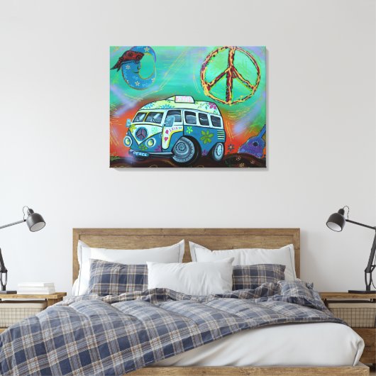 Hippie Trip Wrapped Canvas Leinwanddruck (Insitu (Schlafzimmer))