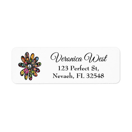 Hippie Trippy Blume Power Peace Sign Floral (Vorne)