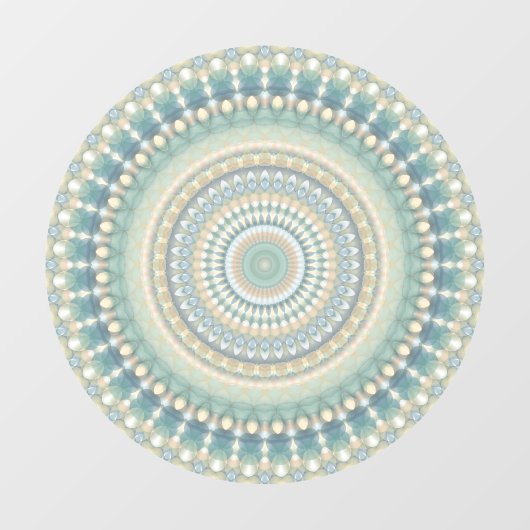Hippie Trippy Eclectic Pastel Boho Groovy Mandala Fensteraufkleber (Blatt)