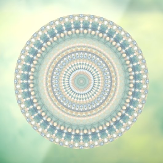 Hippie Trippy Eclectic Pastel Boho Groovy Mandala Fensteraufkleber (Blatt 3)