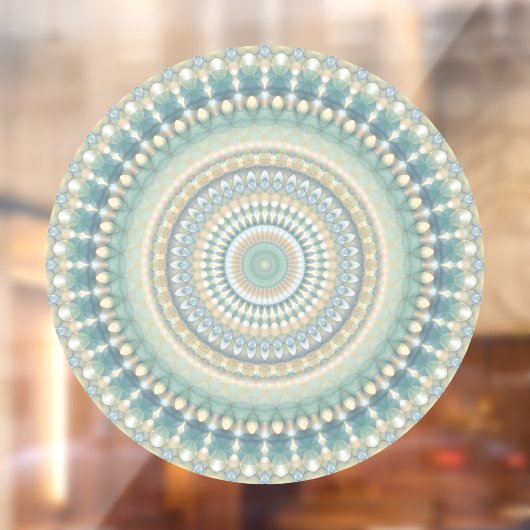 Hippie Trippy Eclectic Pastel Boho Groovy Mandala Fensteraufkleber (Blatt 2)