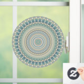 Hippie Trippy Eclectic Pastel Boho Groovy Mandala Fensteraufkleber (Zuhause)