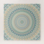 Hippie Trippy Eclectic Pastel Boho Groovy Mandala Puzzle (Horizontal)