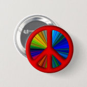 Hippie Trippy Friedenszeichen Button (Vorne & Hinten)