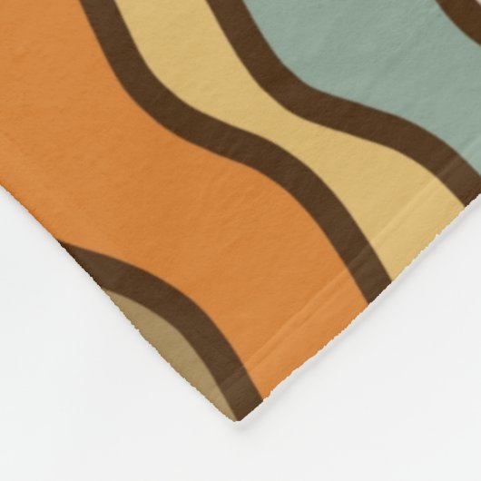 Hippie Trippy Groovy Vertical Strip 70er Muster Fleecedecke (Ecke)