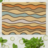 Hippie Trippy Groovy Vertical Strip 70er Muster Geschirrtuch (Gefaltet)