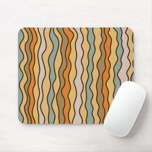 Hippie Trippy Groovy Vertical Strip 70er Muster Mousepad (Mit Mouse)