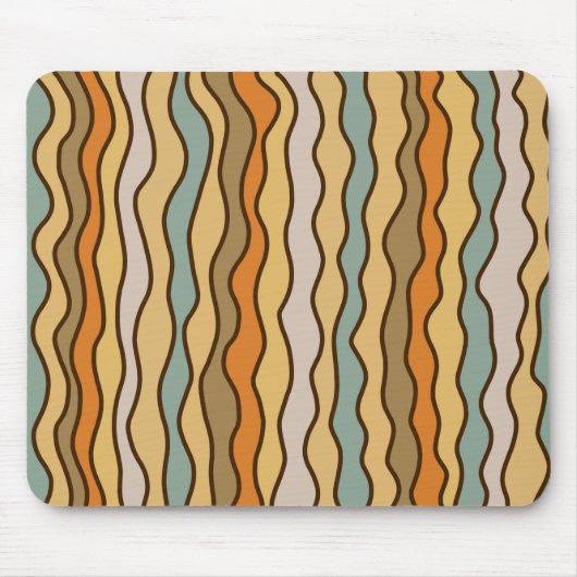Hippie Trippy Groovy Vertical Strip 70er Muster Mousepad (Vorne)