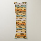 Hippie Trippy Groovy Vertical Strip 70er Muster Seitenschläferkissen (Vorderseite Vertikal)