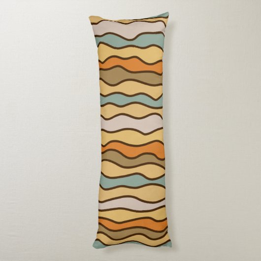 Hippie Trippy Groovy Vertical Strip 70er Muster Seitenschläferkissen (Rückseite (Vertikal))