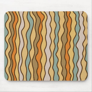Hippie Trippy Groovy Vertikalstreifen 70er Jahre M Mousepad