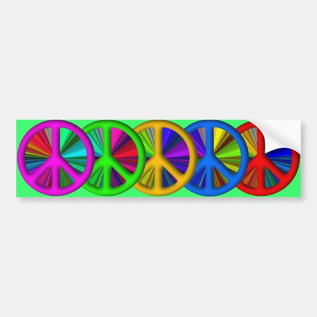 Hippie Trippy Peace Sign Autoaufkleber (Vorne)