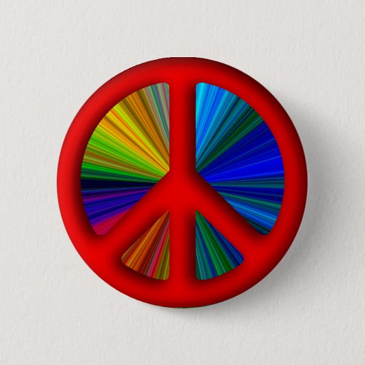 Hippie Trippy Peace Sign Button (Vorderseite)