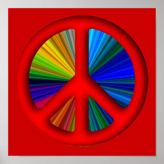 Hippie Trippy Peace Sign Poster (Vorne)