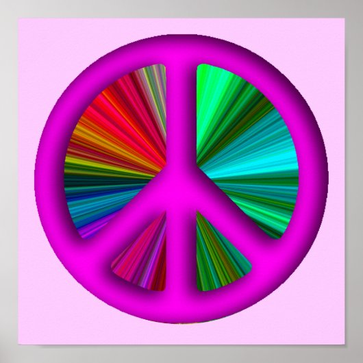 Hippie Trippy Peace Sign Poster (Vorne)