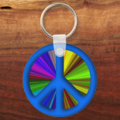Hippie Trippy Peace Sign Schlüsselanhänger (Vorderseite)