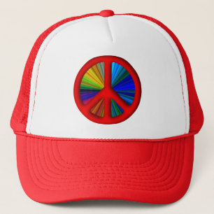 Hippie Trippy Peace Sign Truckerkappe