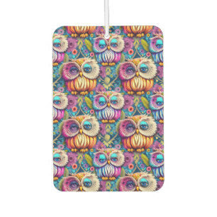 Hippie Trippy Psychedelic Colorful Owl Autolufterfrischer