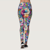 Hippie Trippy Psychedelic Colorful Owl Leggings (Rückseite)